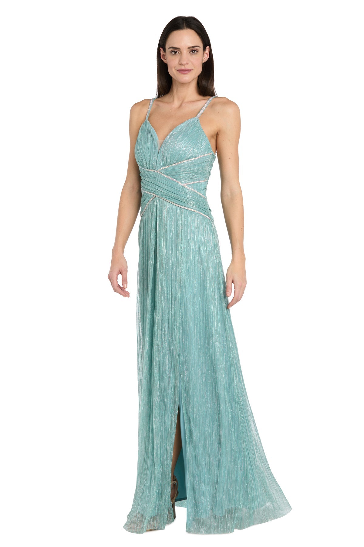 V-Neck Floor-Length Chiffon Formal A-Line R&M Richards 5236