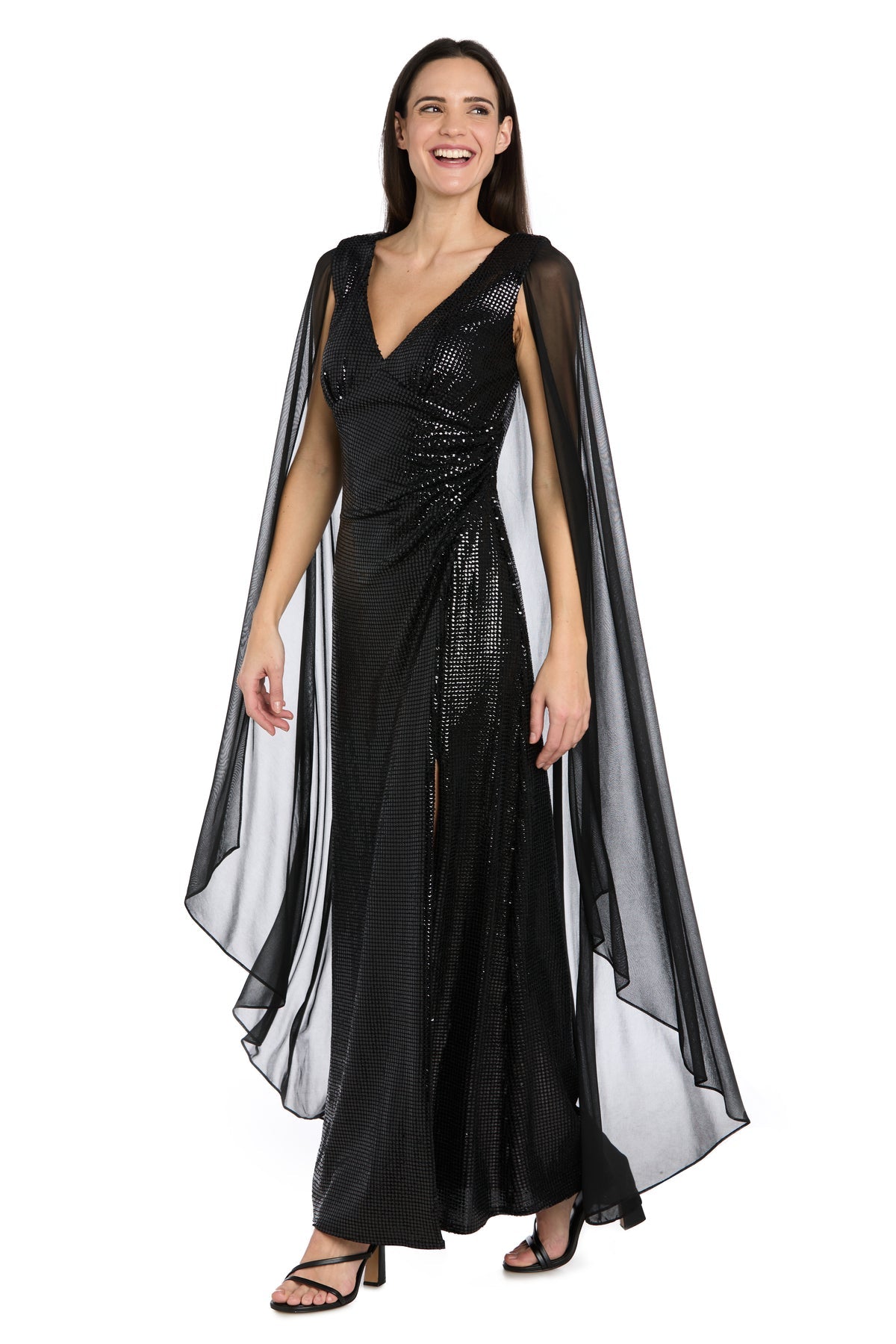 V-Neck Floor-Length Sequin Formal Sheath/Column R&M Richards 5259