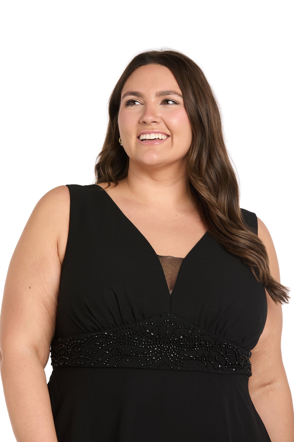 V-Neck Floor-Length Chiffon Formal A-Line R&M Richards 5296W