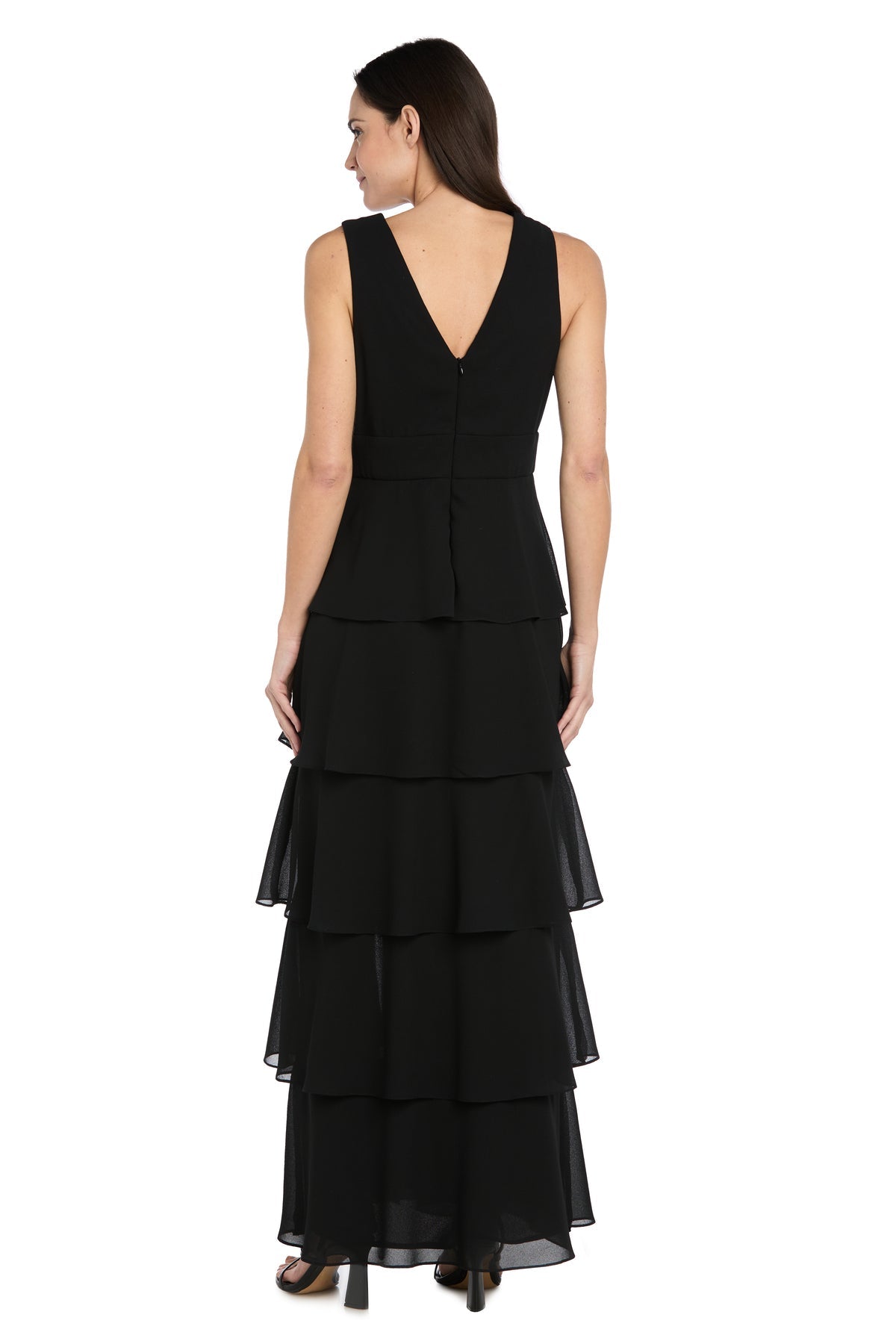 V-Neck Floor-Length Chiffon Formal A-Line R&M Richards 5296
