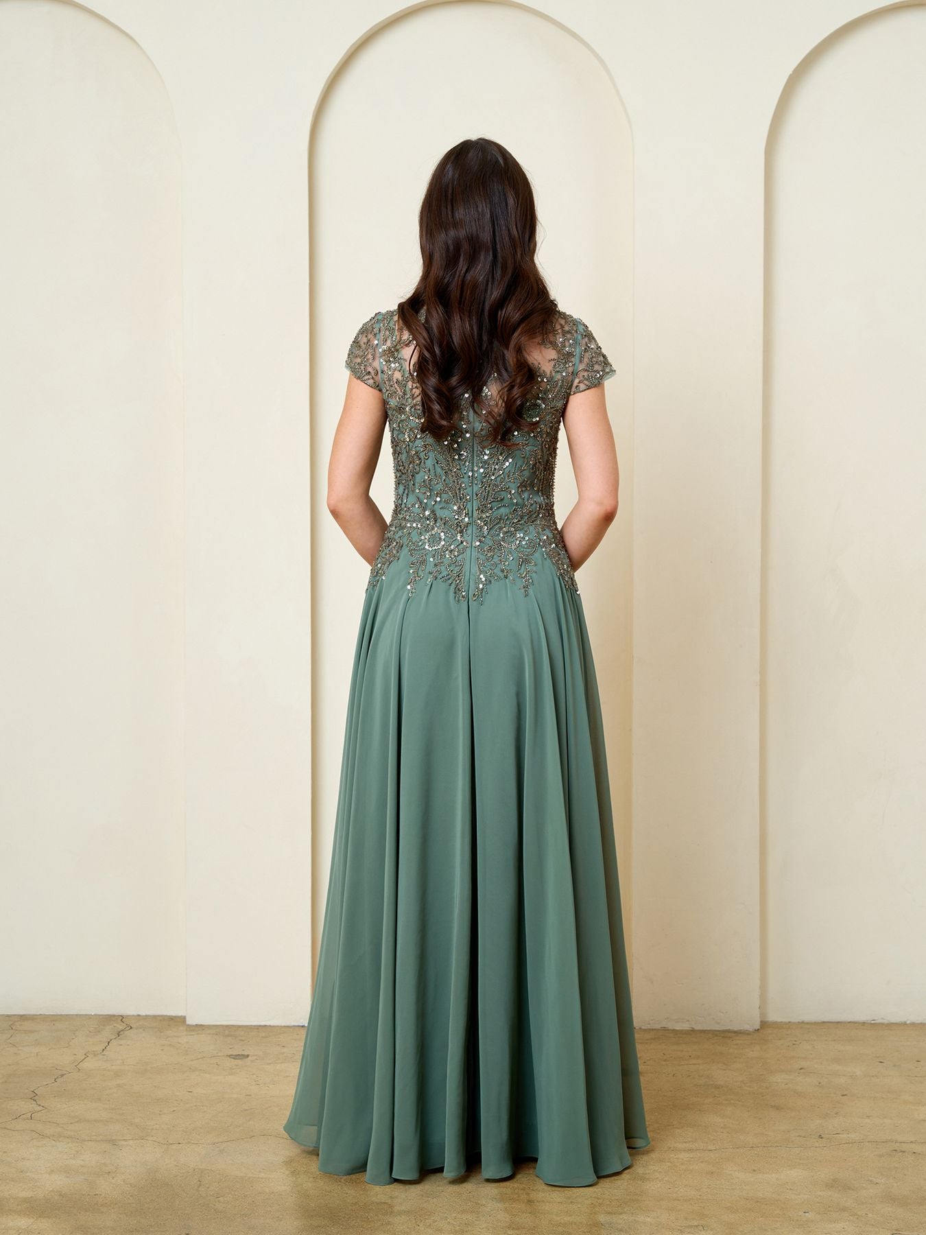 Mother of the Bride Dresses A Line Formal Long Beaded Mother of the Bride Dress Eva Fashion 5316 Eucalyptus