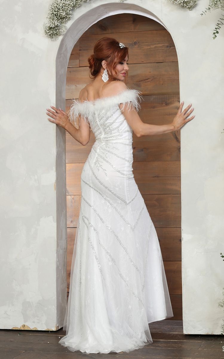 Off-the-Shoulder Floor-Length Tulle Formal Sheath/Column May Queen RQ8064