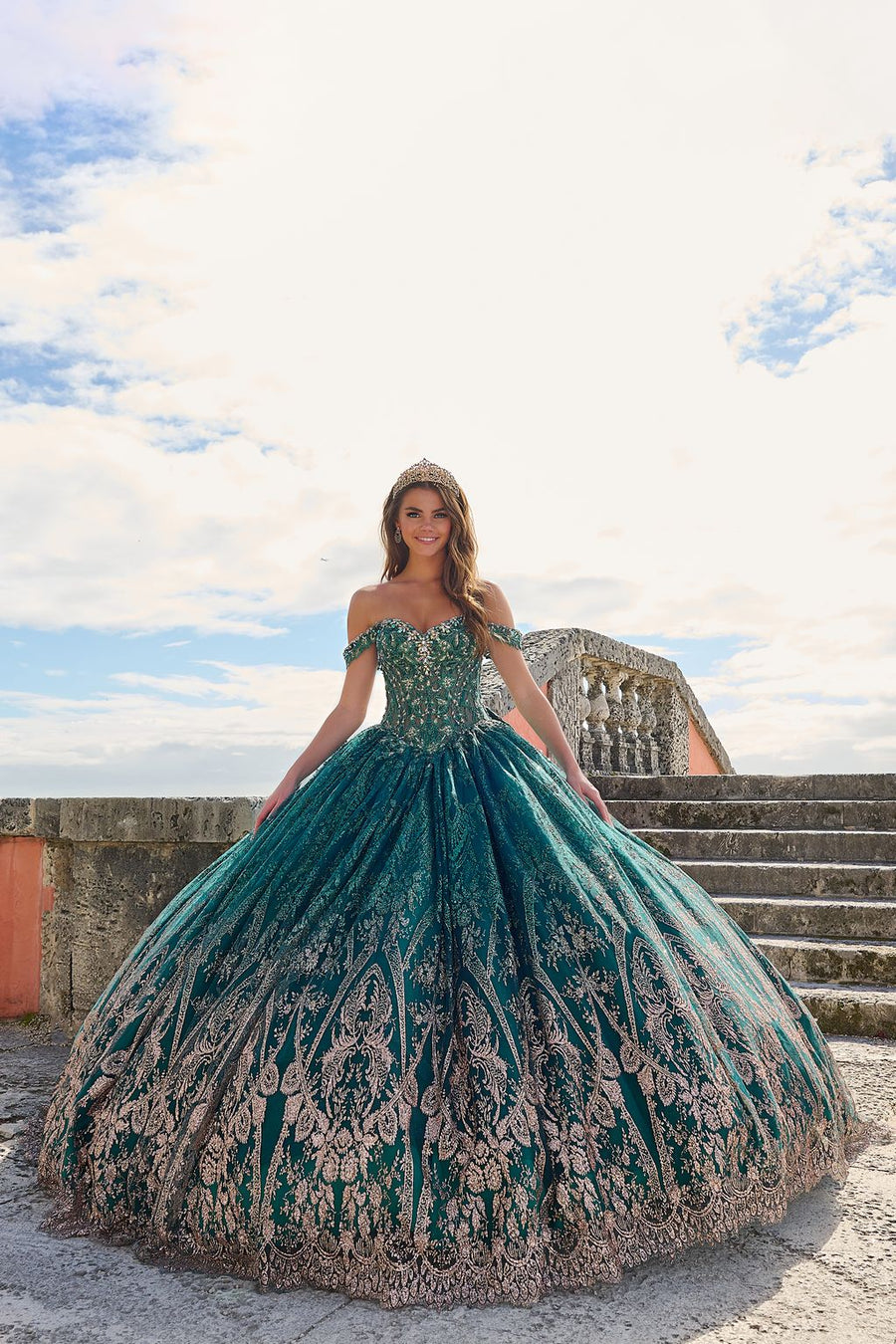 Quinceniera Dresses Long Glitter Sweet 16 Quinceanera Dress Emerald