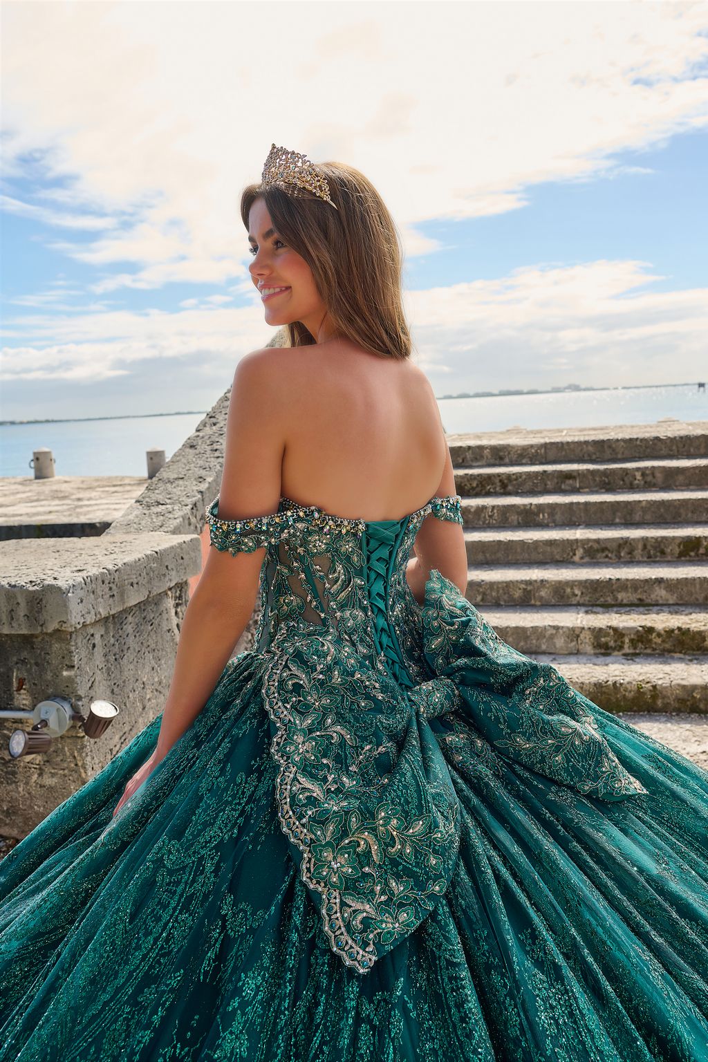 Quinceniera Dresses Long Glitter Sweet 16 Quinceanera Dress Emerald