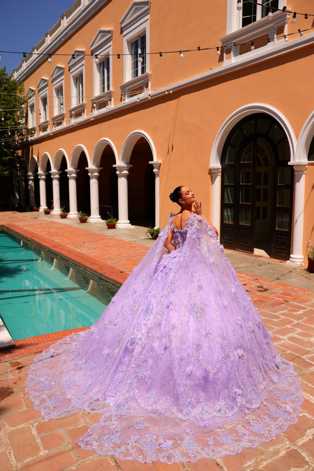 Quinceniera Dresses Long Beaded Lace A Line Ball Gown Quinceanera Lilac