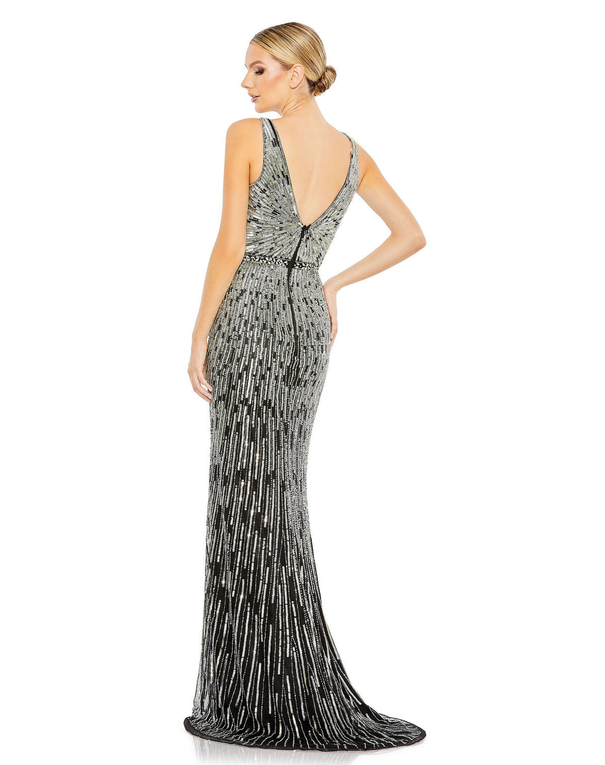 Prom Dresses Prom Formal Long Sequin Dress Black Silver
