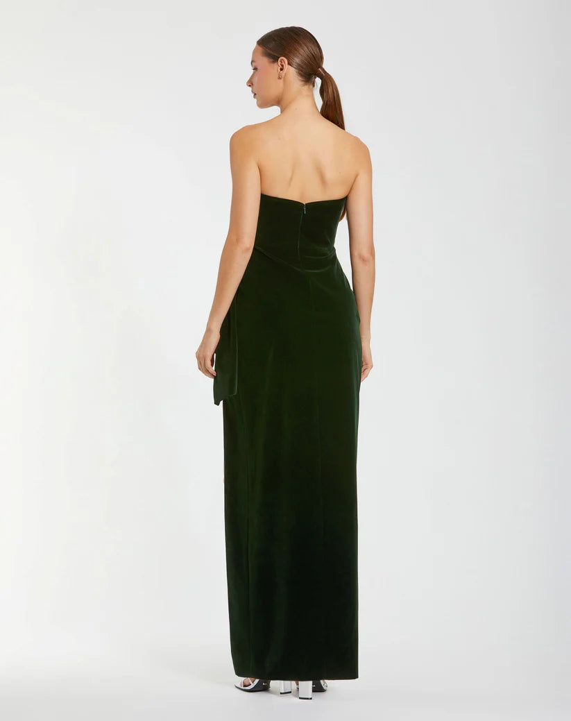 Prom Dresses Long Formal Fitted Velvet Prom Dress Olive