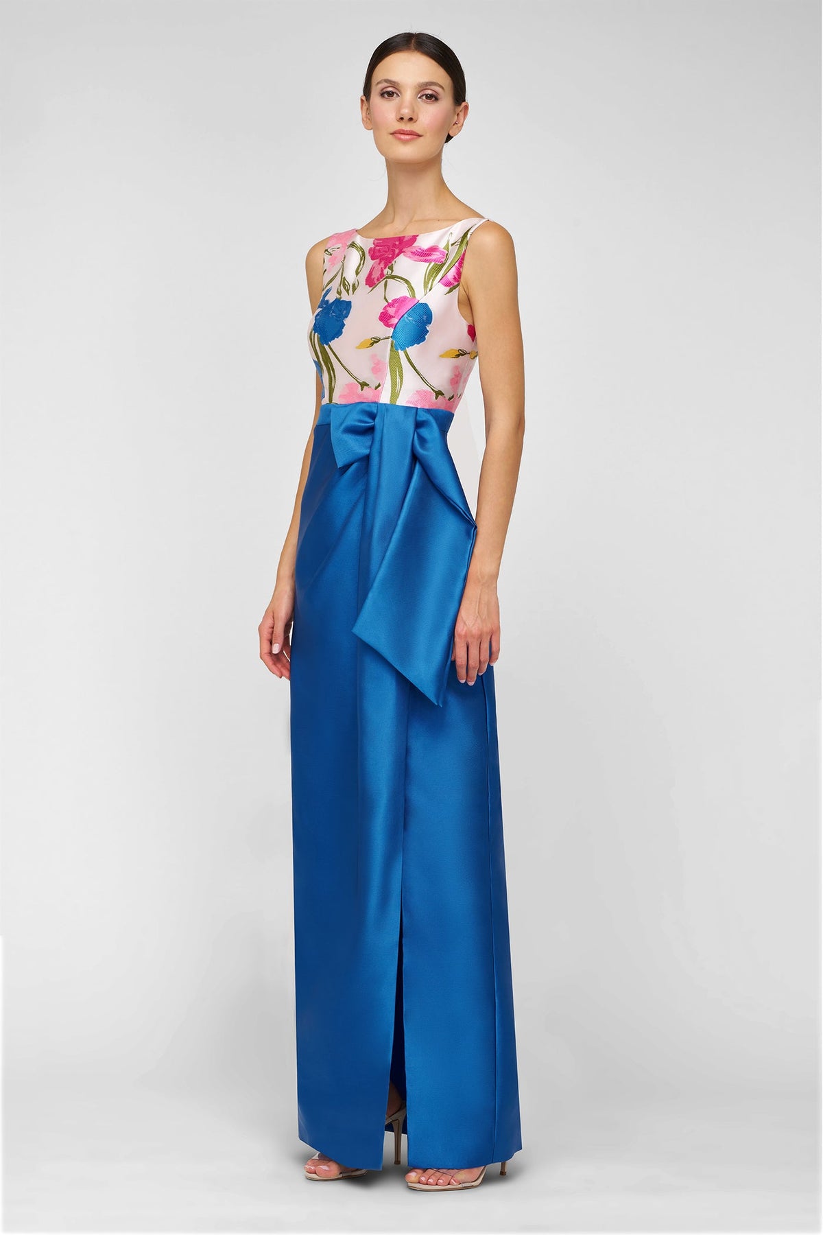 Floral Bow Column Gown Kay Unger 55113719