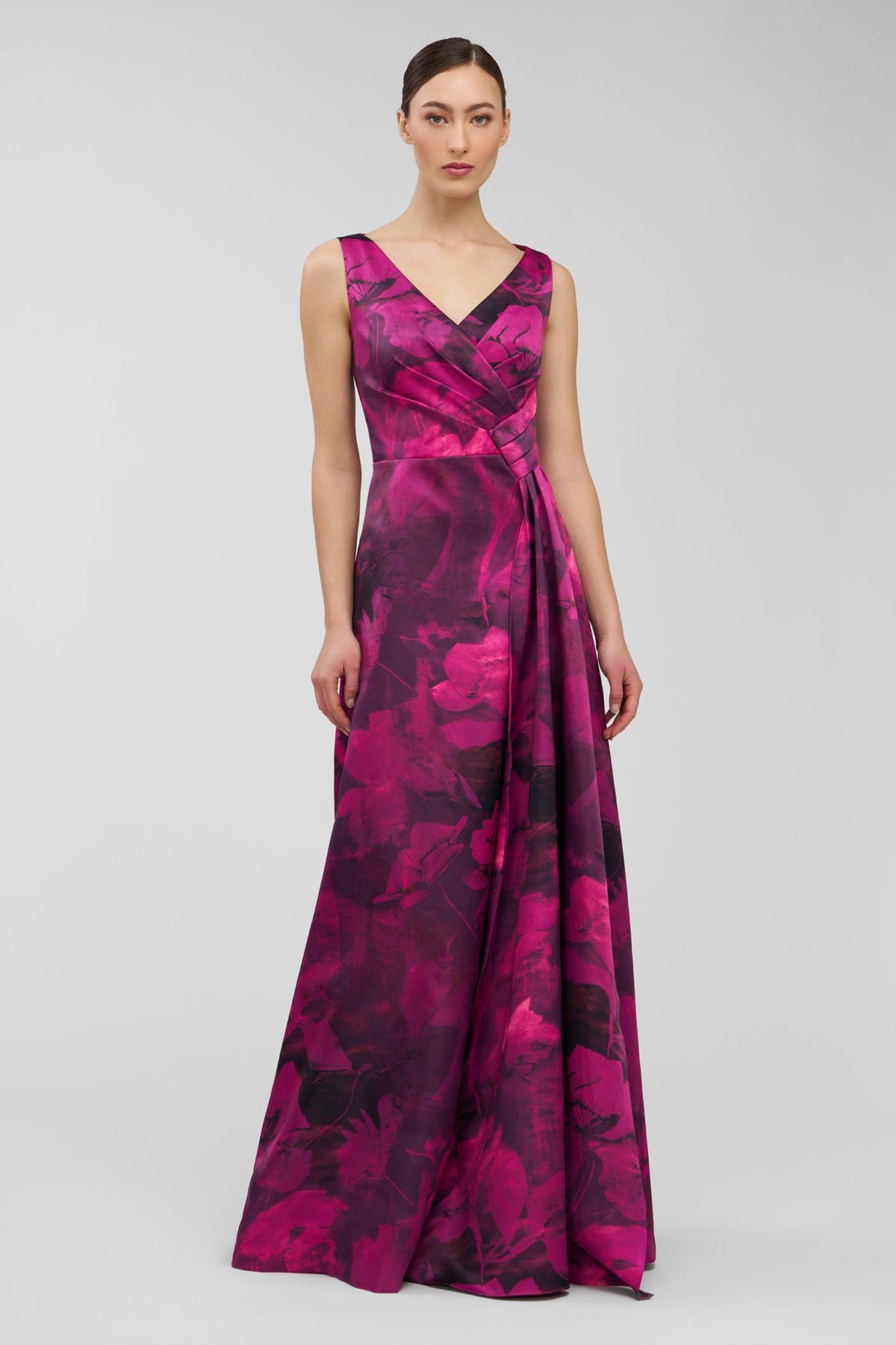 Kay Unger Cecilia Gown in Vivid Berry Multi