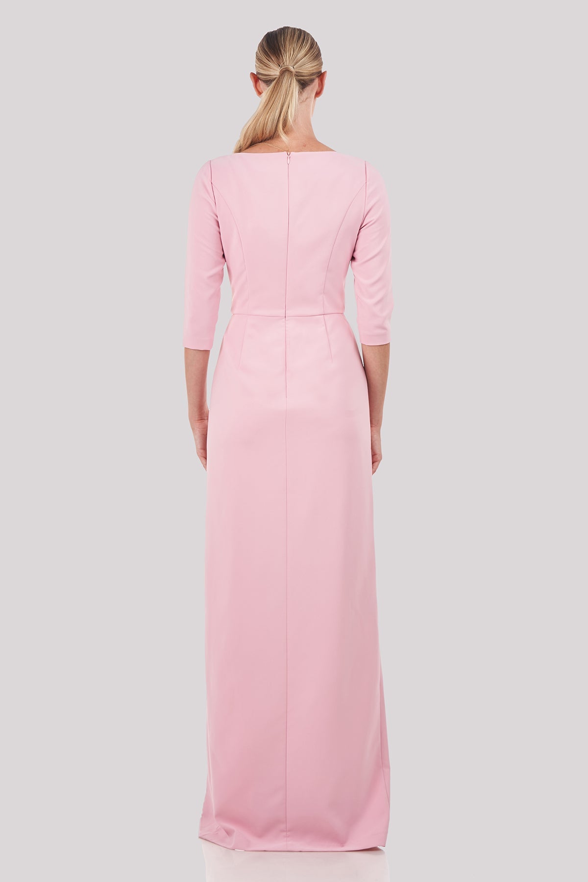 Margerite Pleated Side Slit Column Gown Kay Unger 5519277