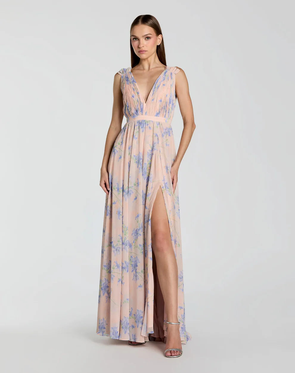 Formal Dresses Long Sleeveless Formal Chiffon Gown Violet Multi