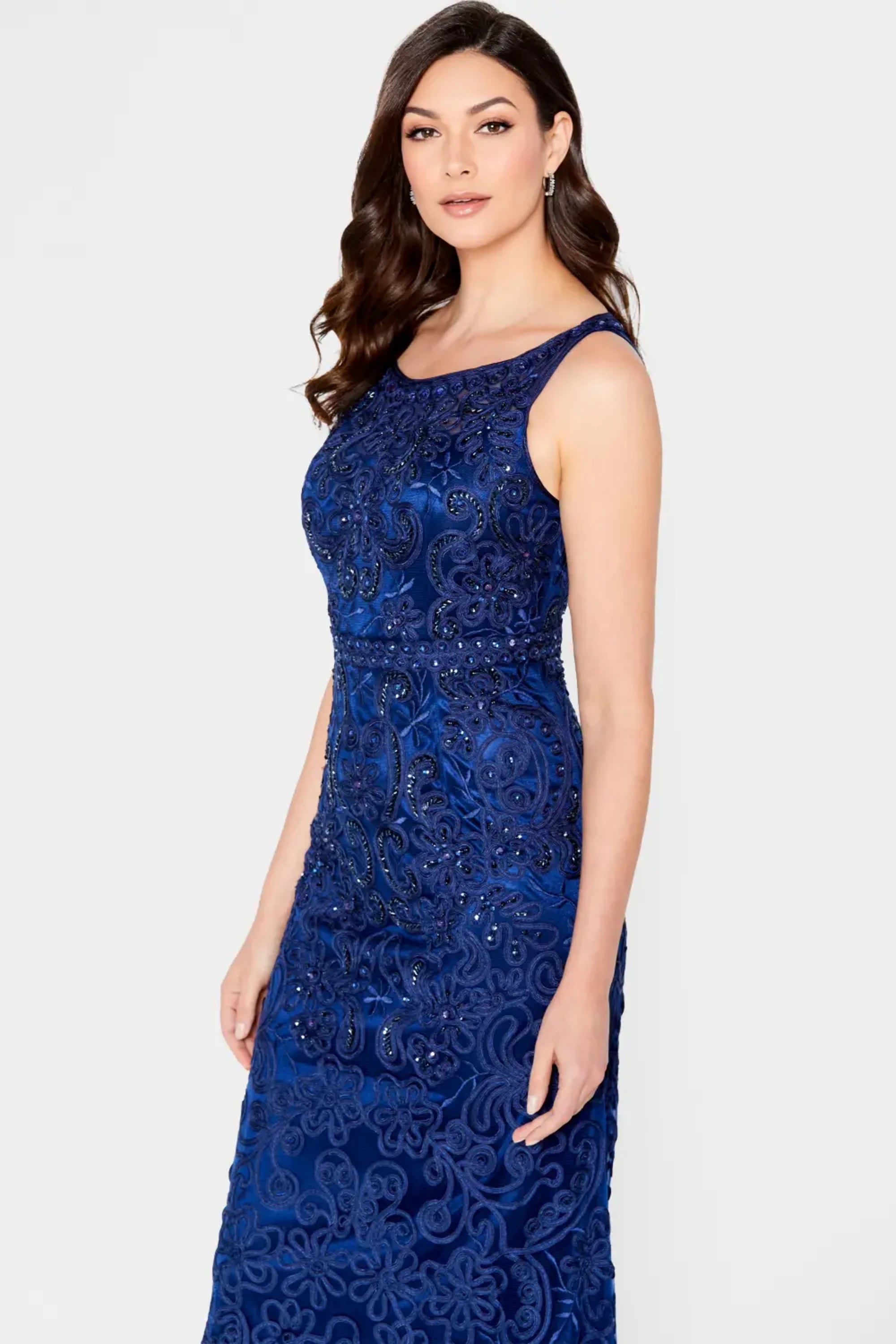 Formal Dresses A Line Beaded Formal Long Evening Gown Navy Blue