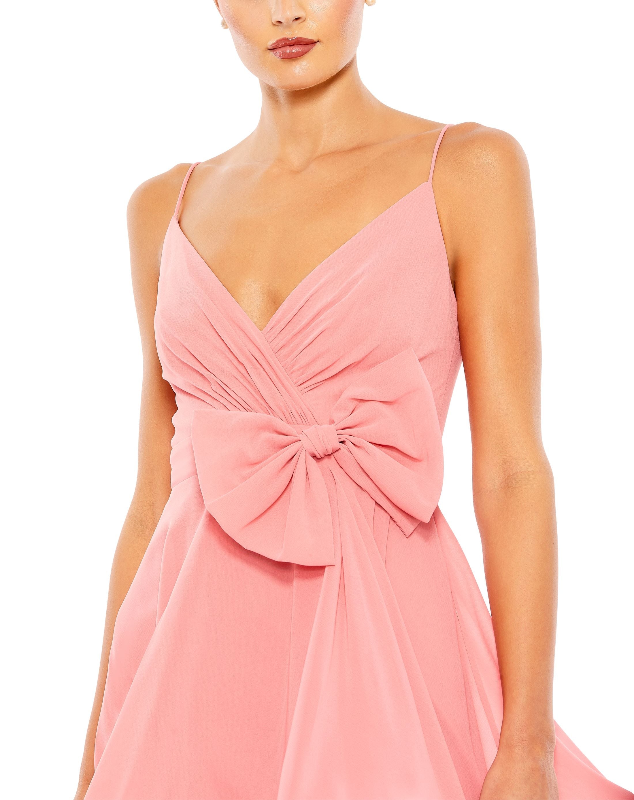 Cocktail Dresses Short Cocktail Mini Bow Dress Rose Pink