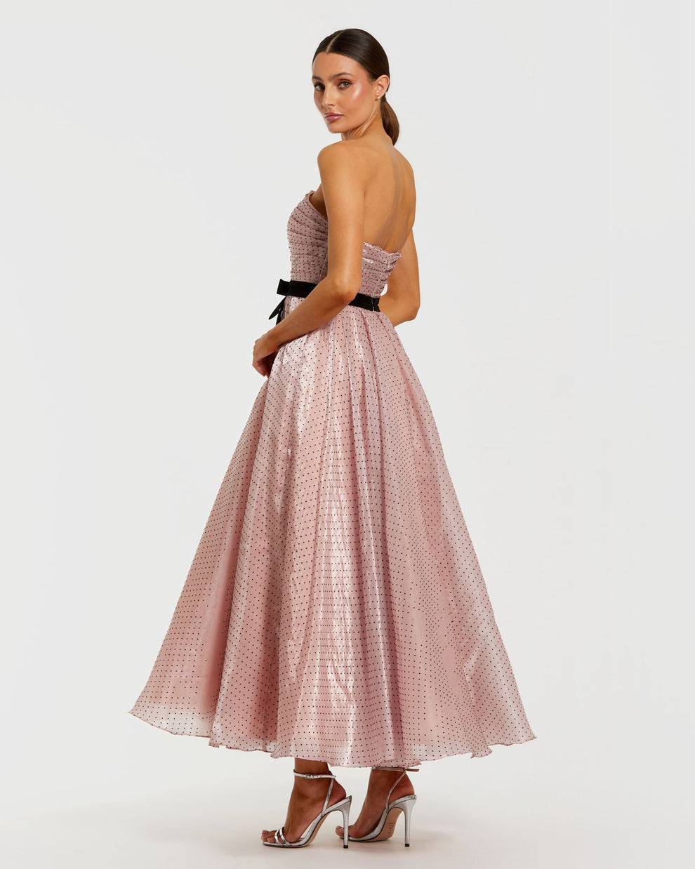 Cocktail Dresses Pleated Velvet Midi A Line Cocktail Dress Mac Duggal 56184 Rose Pink