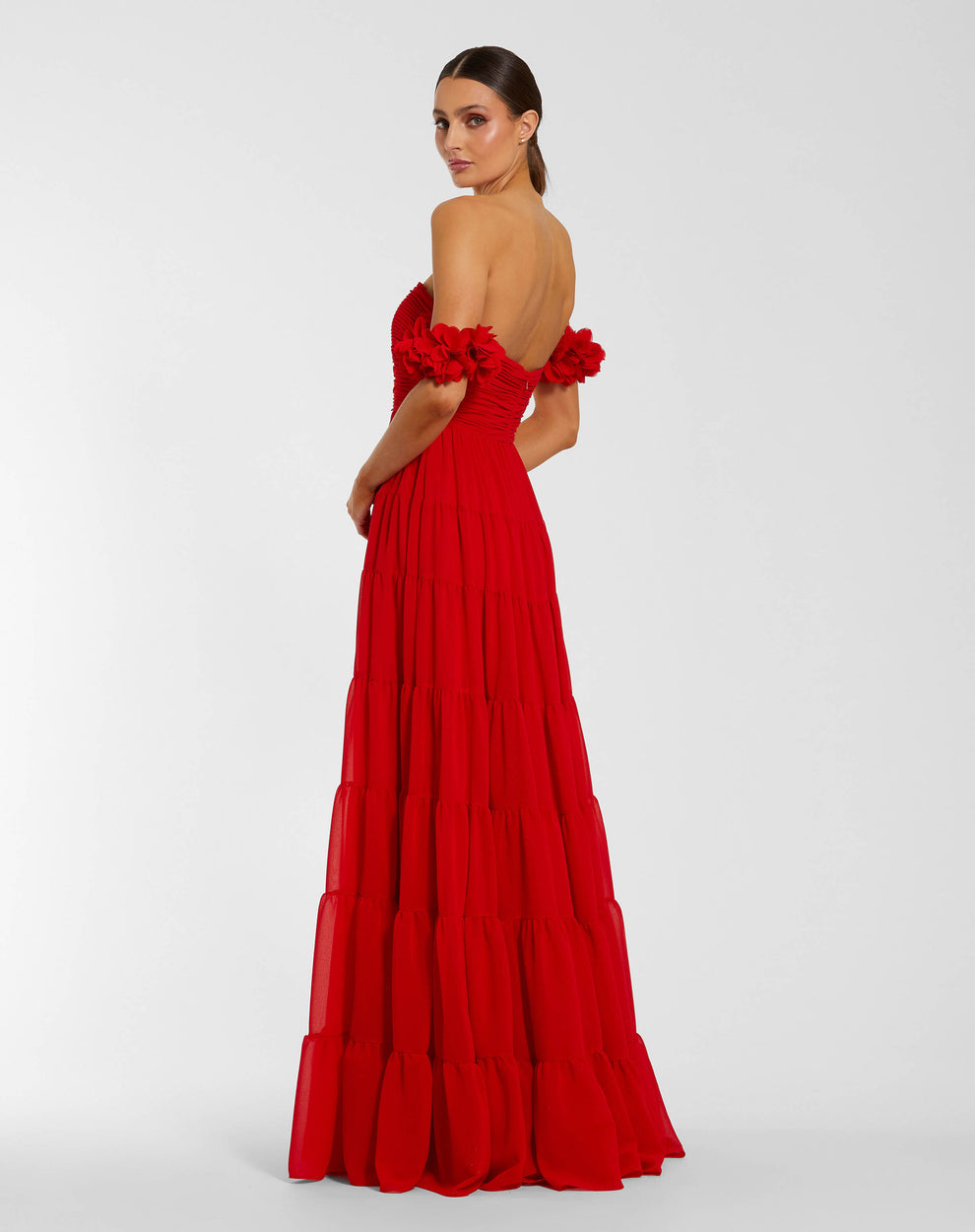Strapless Straight Neck Floor-Length Chiffon Formal A-Line Mac Duggal 56191