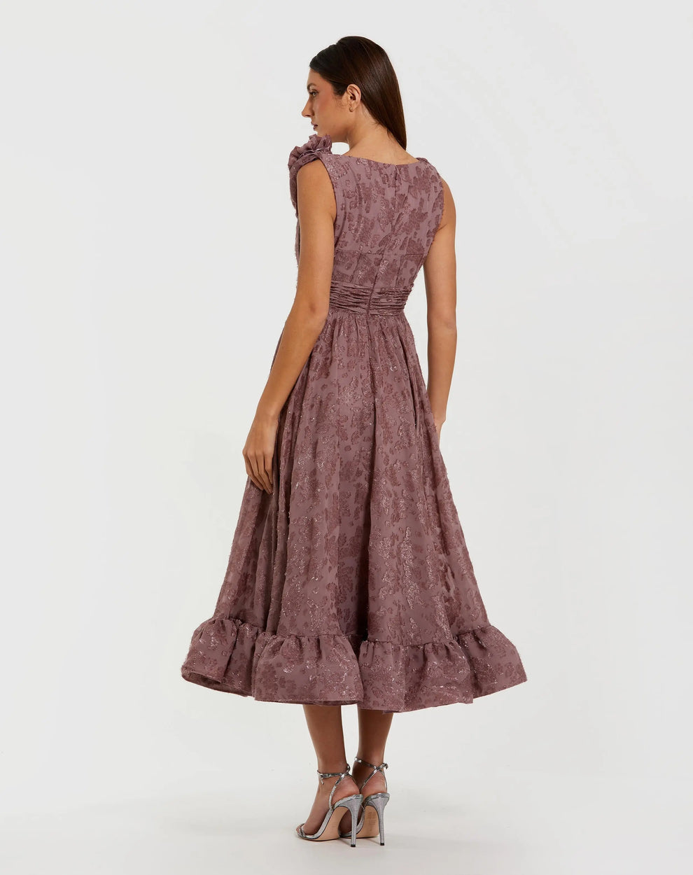 Cocktail Dresses Short Cocktail Homecoming Ruffle Midi Dress Mauve