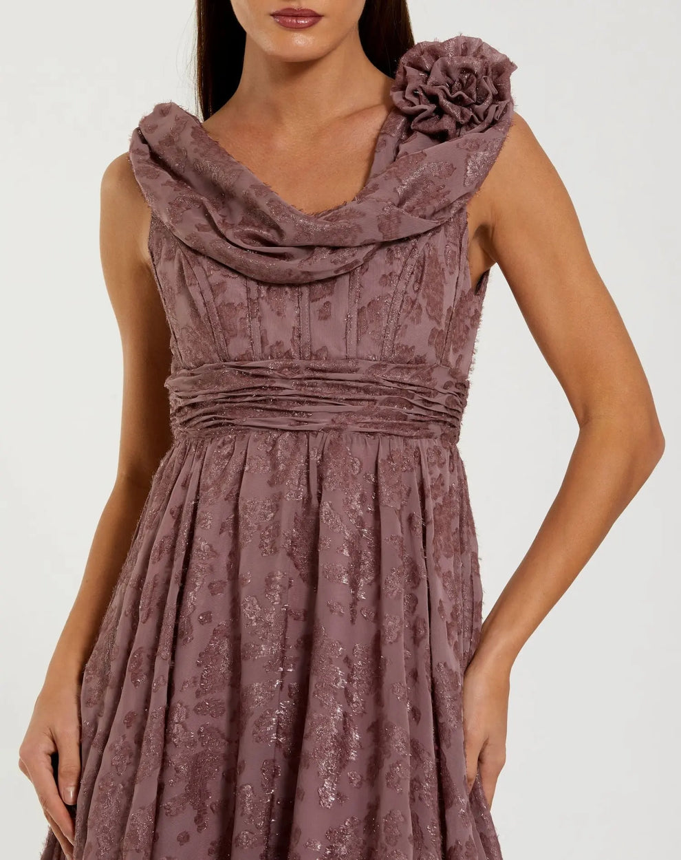 Cocktail Dresses Short Cocktail Homecoming Ruffle Midi Dress Mauve