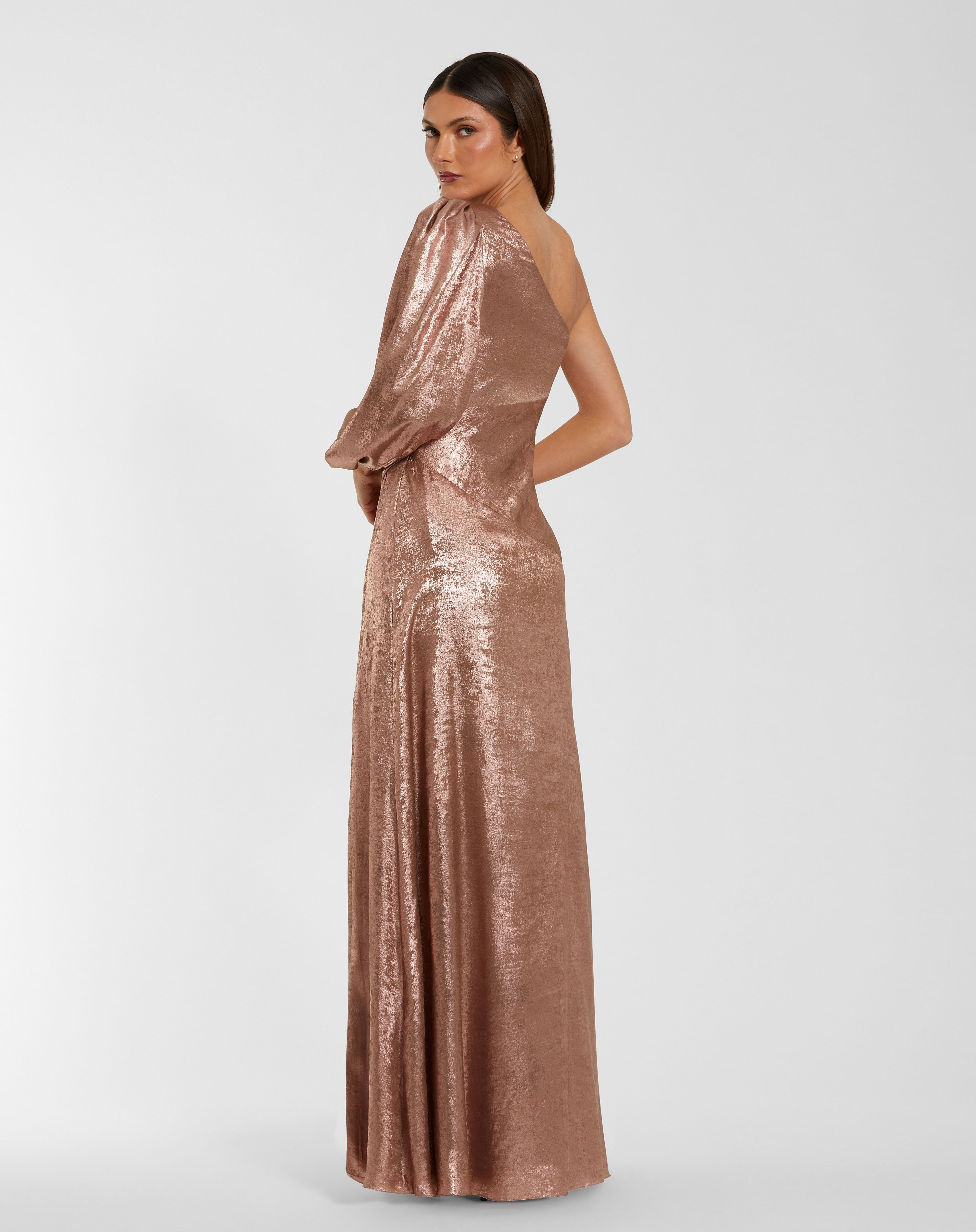 One-Shoulder Floor-Length Satin Formal Mermaid Mac Duggal 56226
