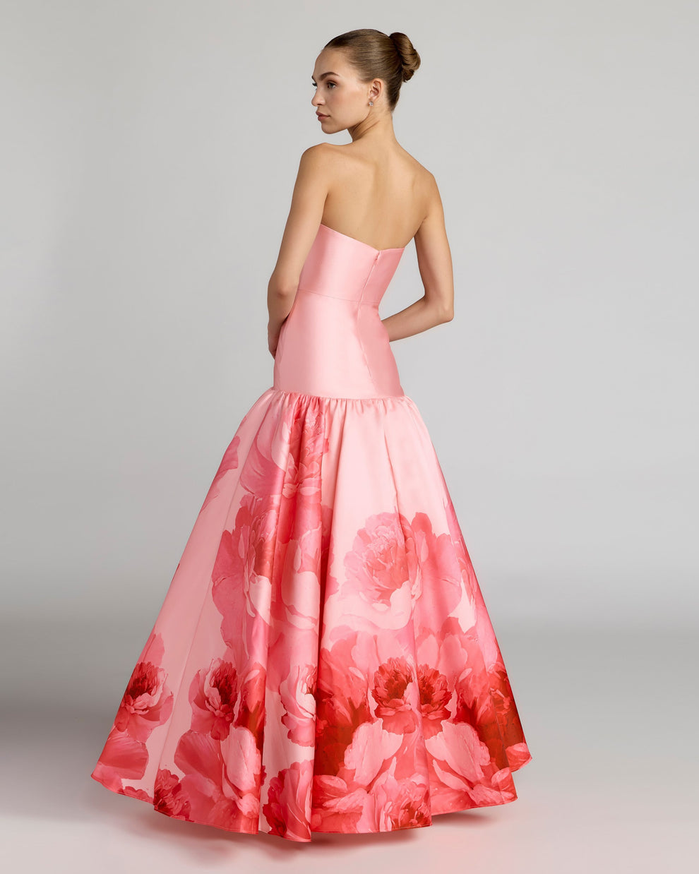Prom Dresses Ball Gown Formal Long Floral Print Evening Prom Dress Mac Duggal 56343 Blush Multi