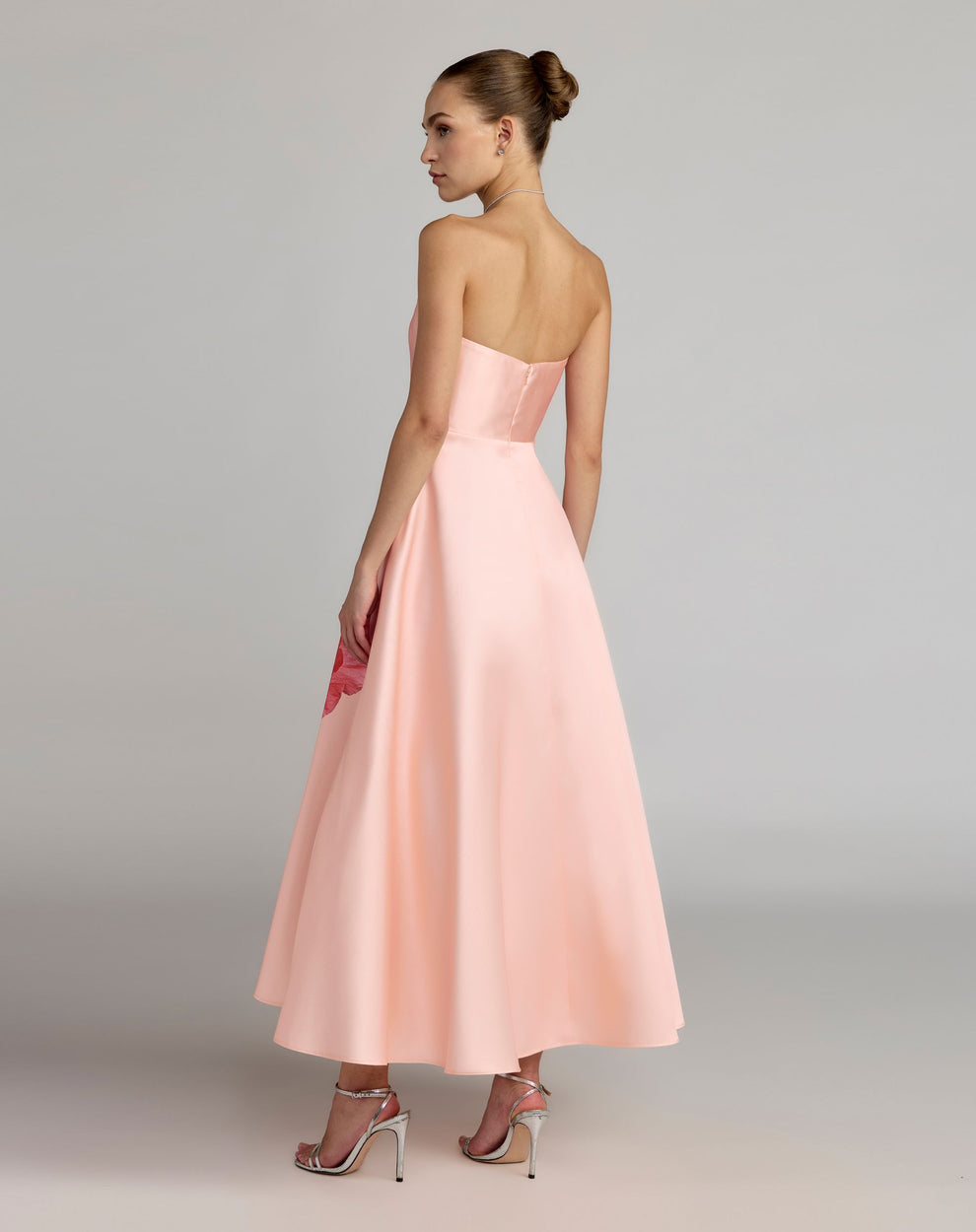 Cocktail Dresses Floral Print Short A Line Midi Cocktail Dress Mac Duggal 56352 Blush Multi