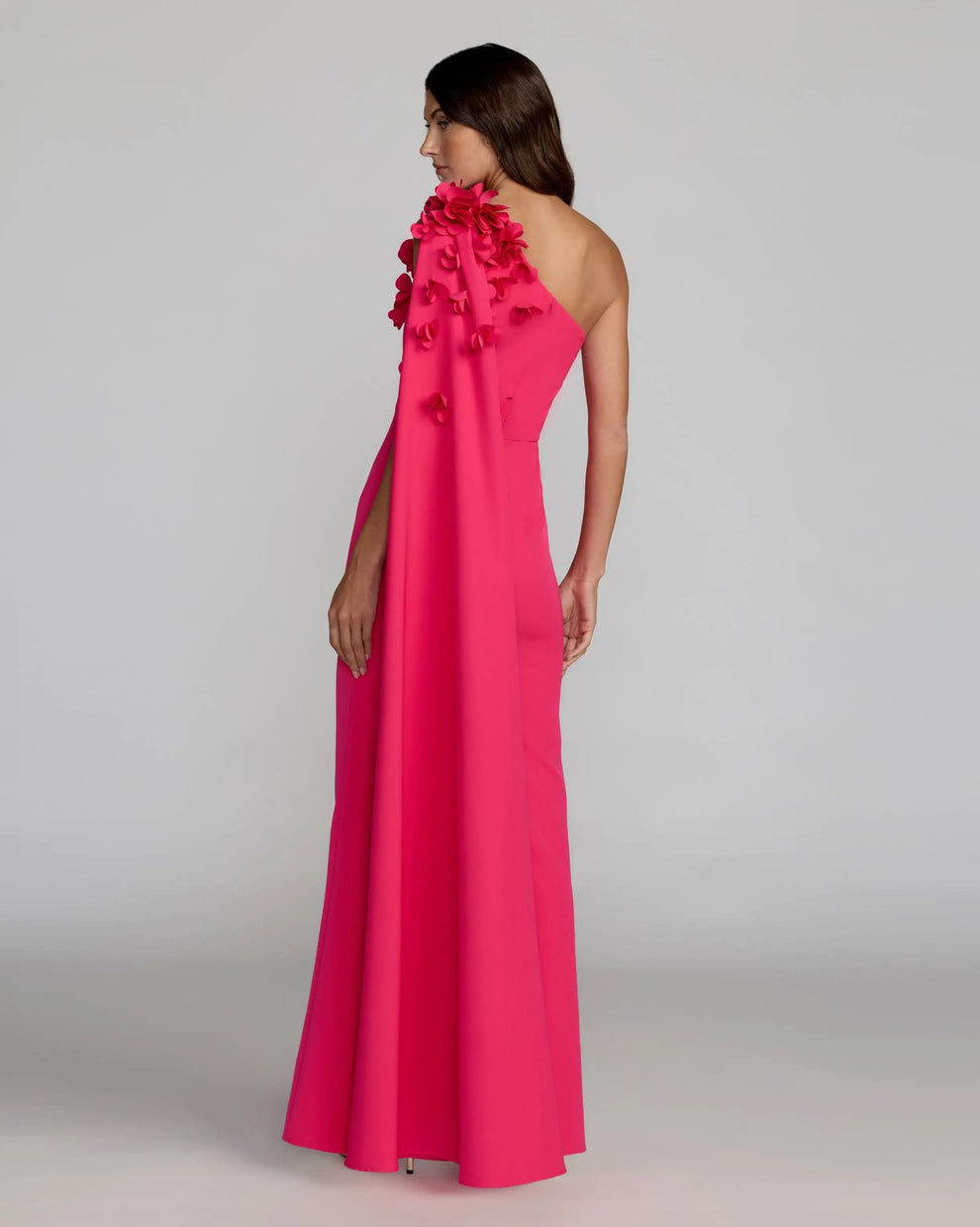 One-Shoulder Floor-Length Crepe Evening Sheath/Column Mac Duggal 56394