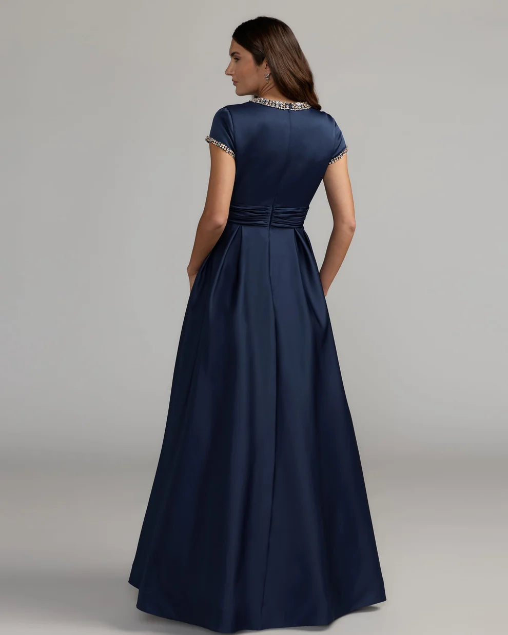 Mother of the Bride Dresses Pleated Ball Gown Beaded Formal Mother of the Bride Dress Mac Duggal 56402 Midnight