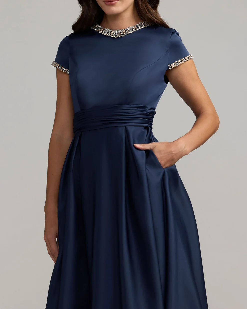 Mother of the Bride Dresses Pleated Ball Gown Beaded Formal Mother of the Bride Dress Mac Duggal 56402 Midnight