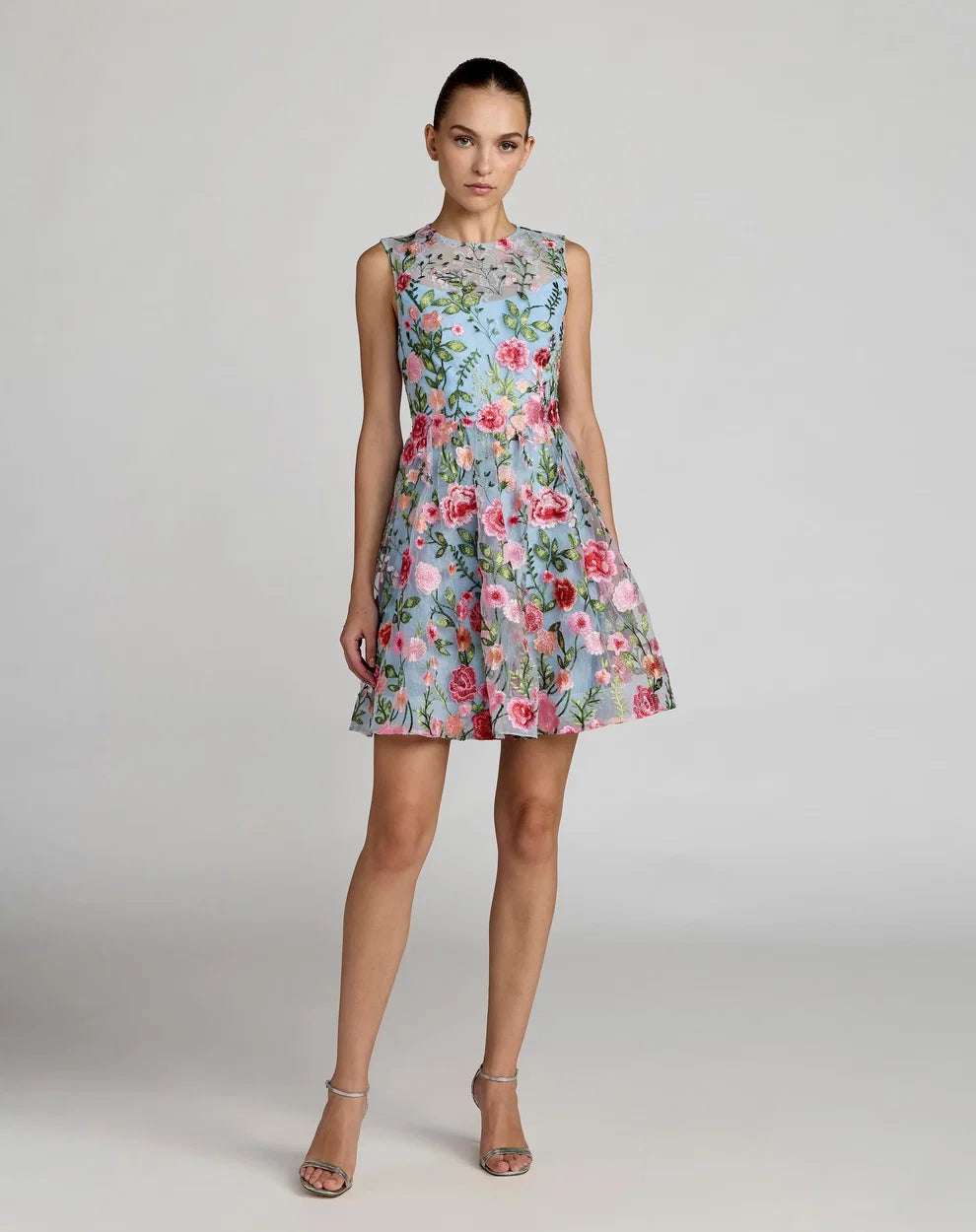 Cocktail Dresses Short Floral A Line Mini Cocktail Dress Mac Duggal 56409 Yellow Multi