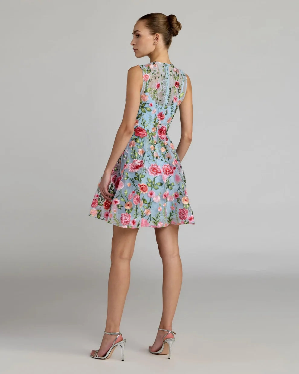 Cocktail Dresses Short Floral A Line Mini Cocktail Dress Mac Duggal 56409 Yellow Multi