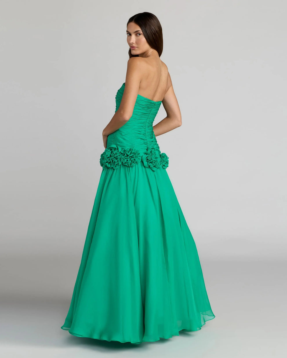 Strapless Floor-Length Chiffon Formal Ball Gown Mac Duggal 56428