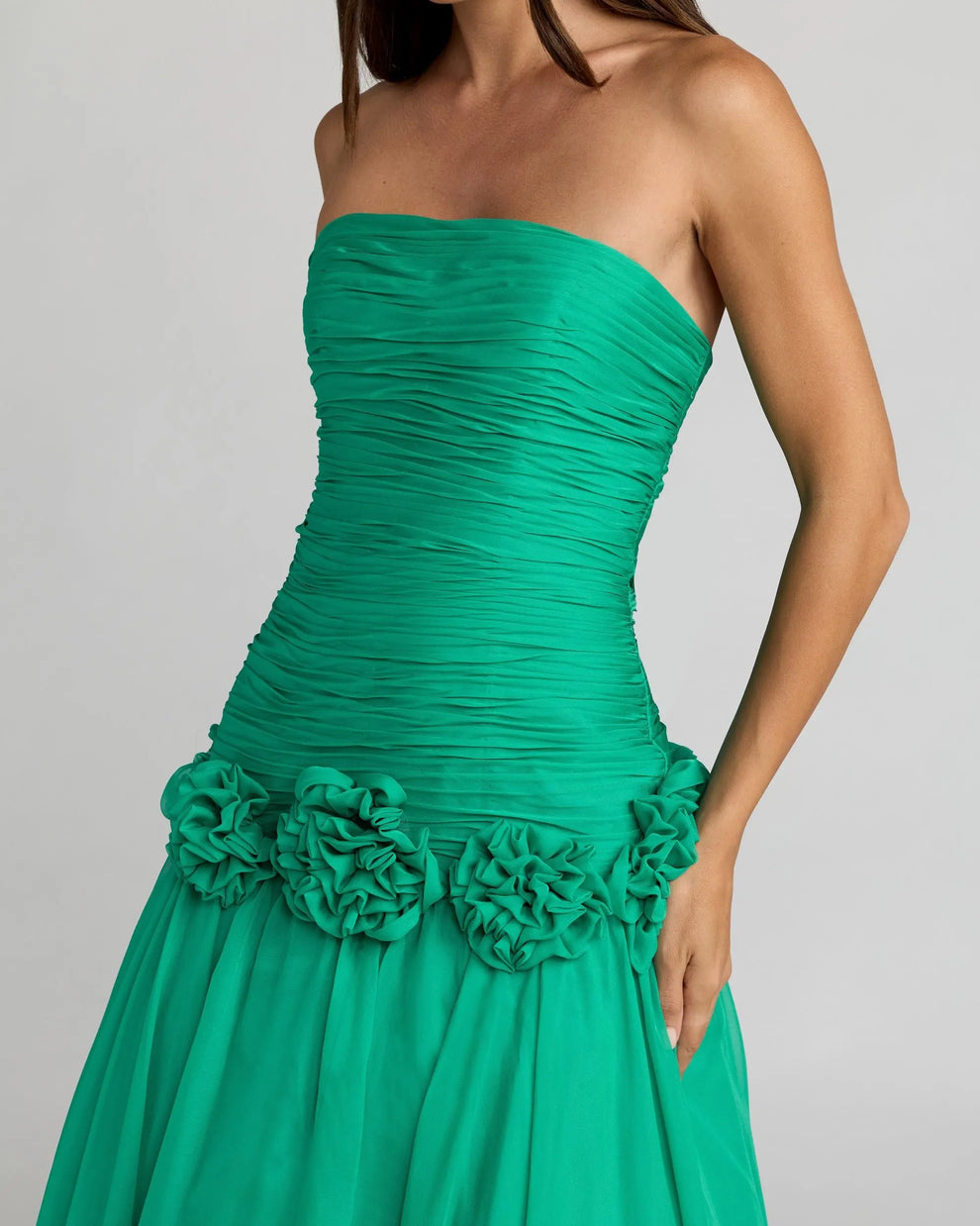 Strapless Floor-Length Chiffon Formal Ball Gown Mac Duggal 56428