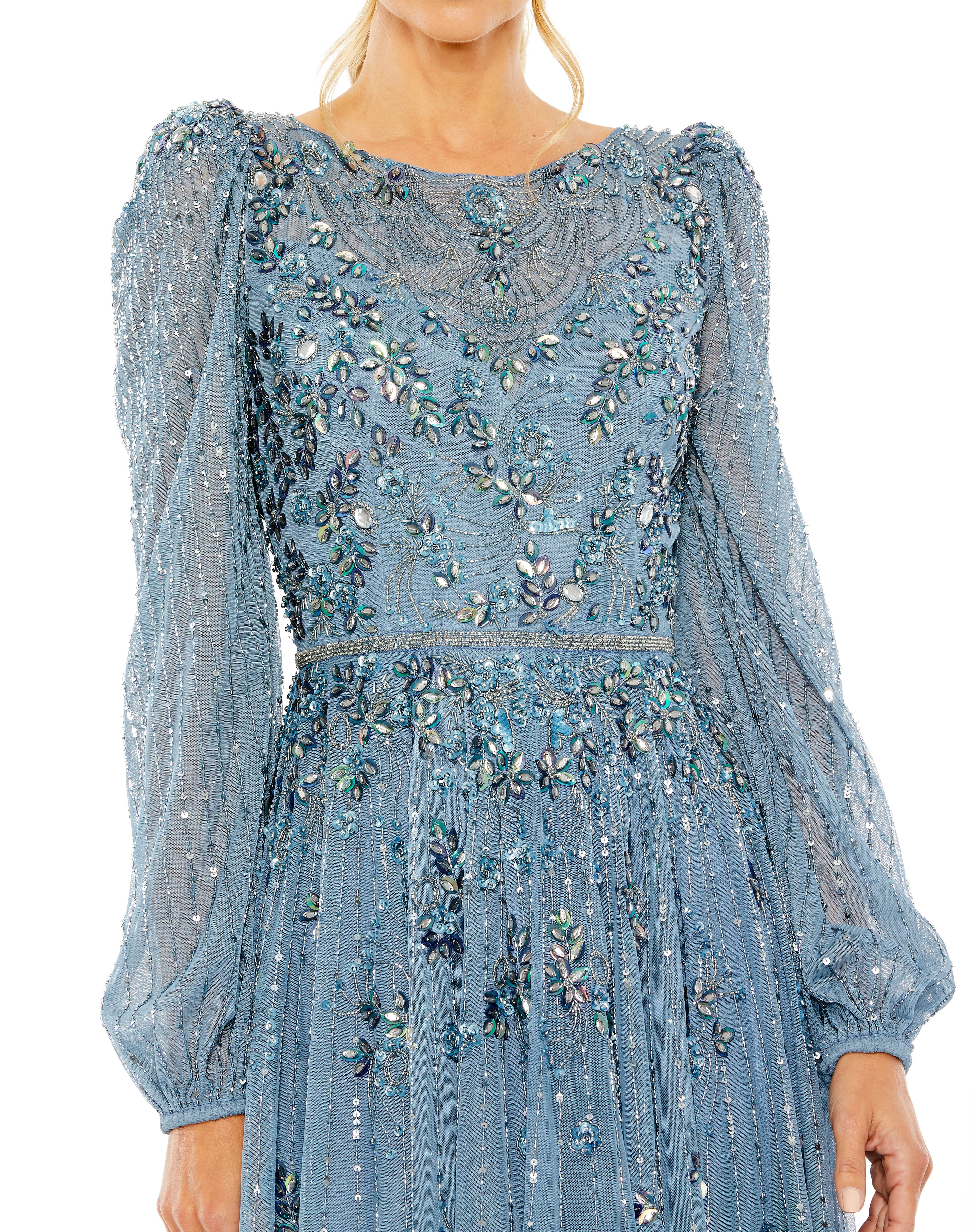 Long Sleeve Formal Tea Length Dress Tea Length & Long Sleeves Mac Duggal 5990
