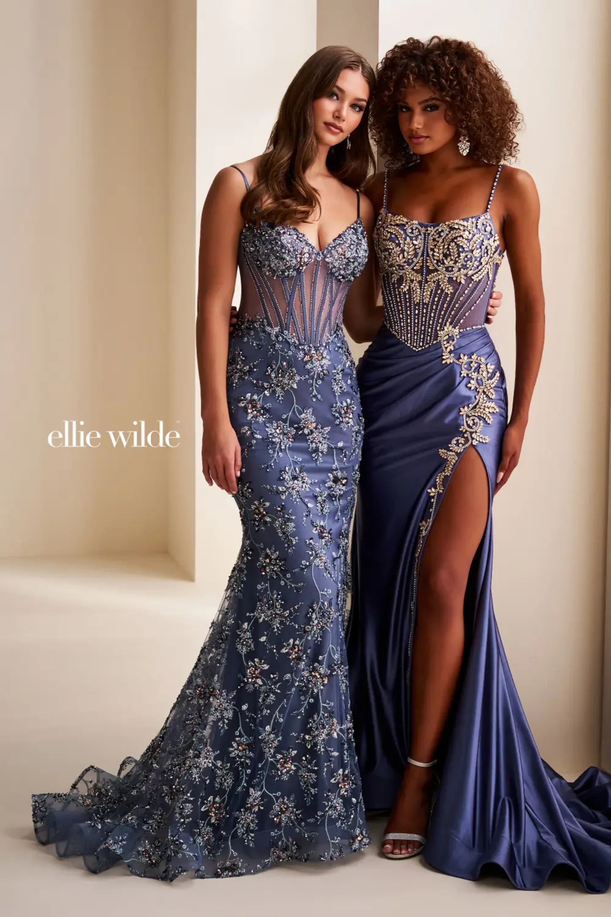 Prom Dresses Beaded Long Formal Sequin Corset Fitted Prom Dress Slate/Multi