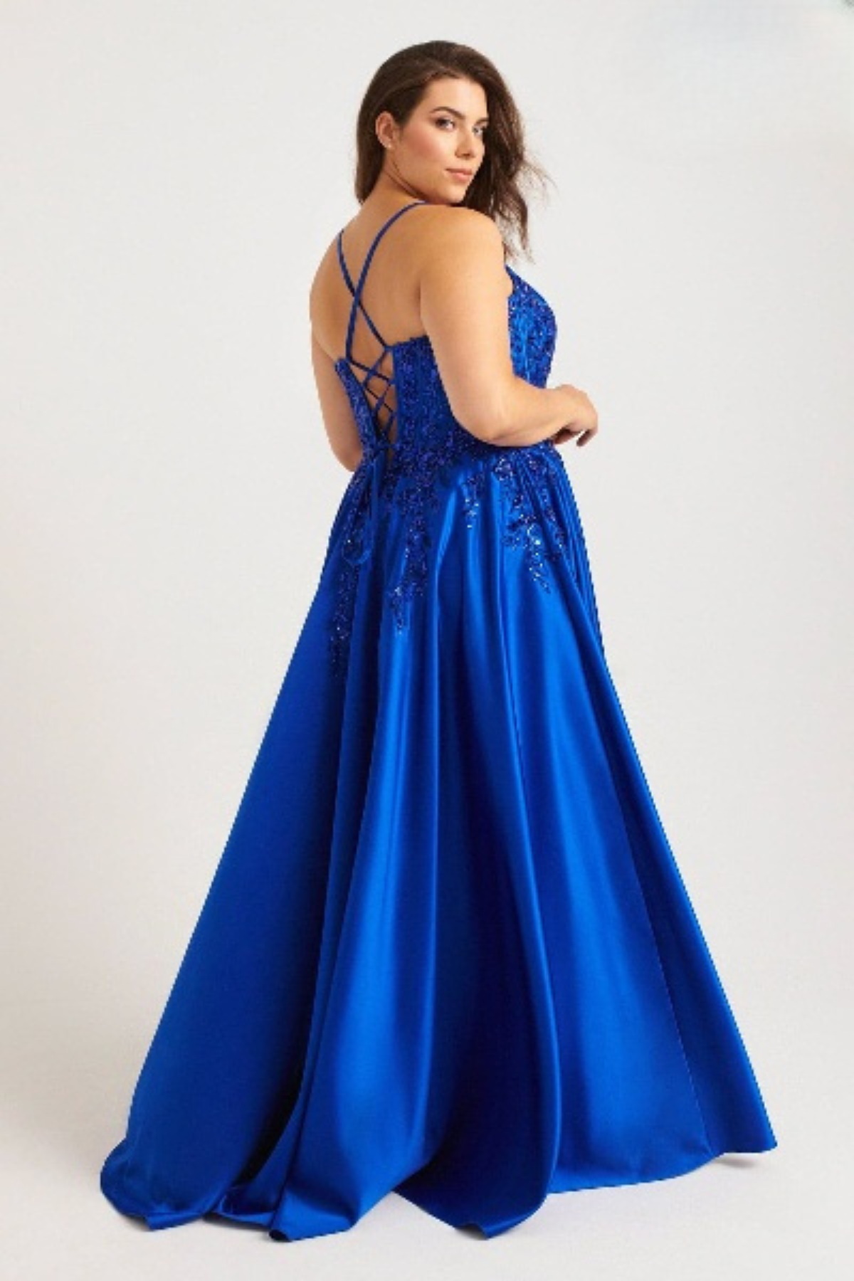 Plus Size Dresses Plus Size Corset Long Formal A Line Prom Dress Royal