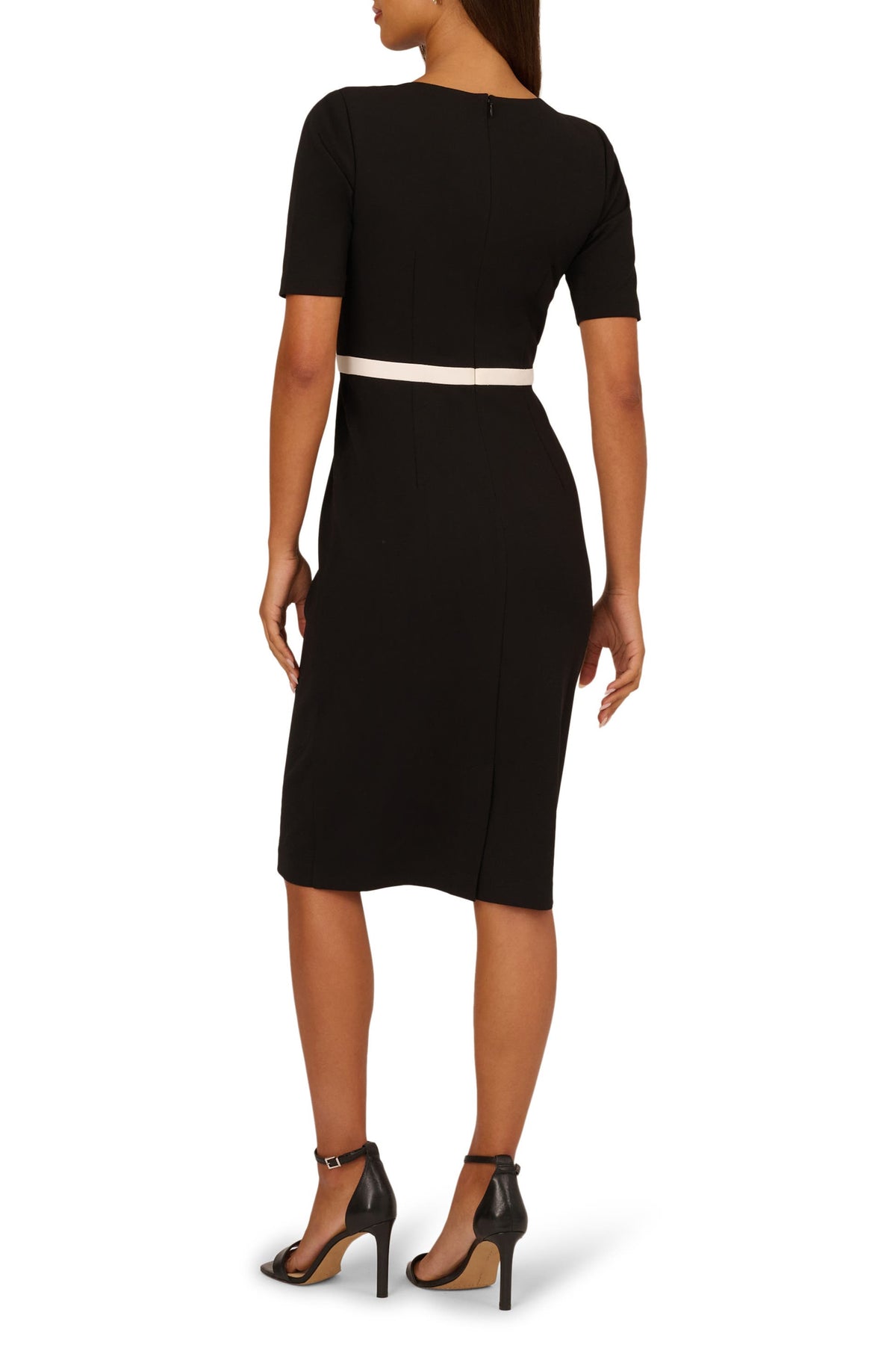 Crew/High-Neck Knee-Length Jersey Occasion Sheath/Column Adrianna Papell AP1D106428
