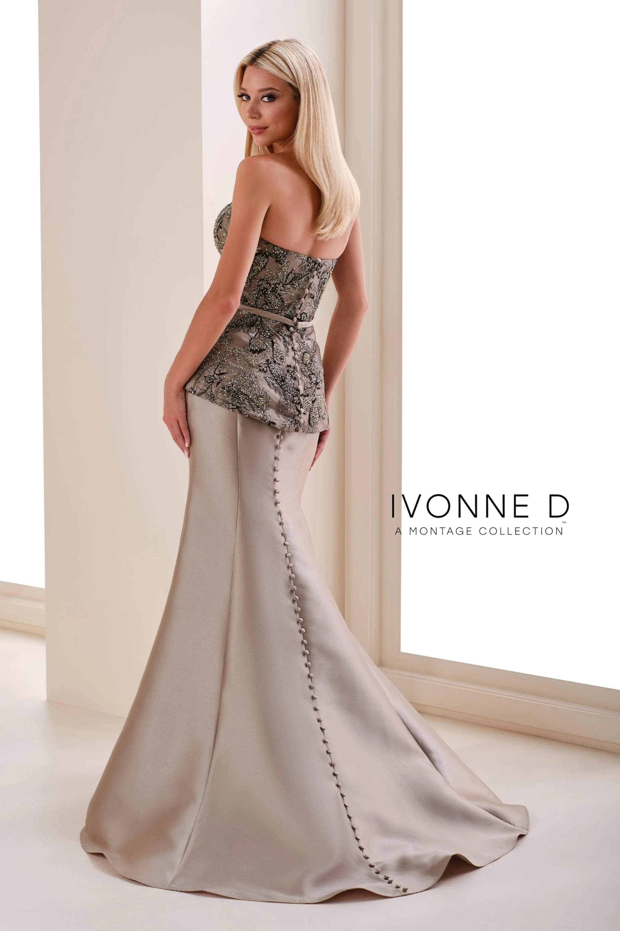 Prom Dresses Beaded Sequin Formal Long Prom Dress Taupe