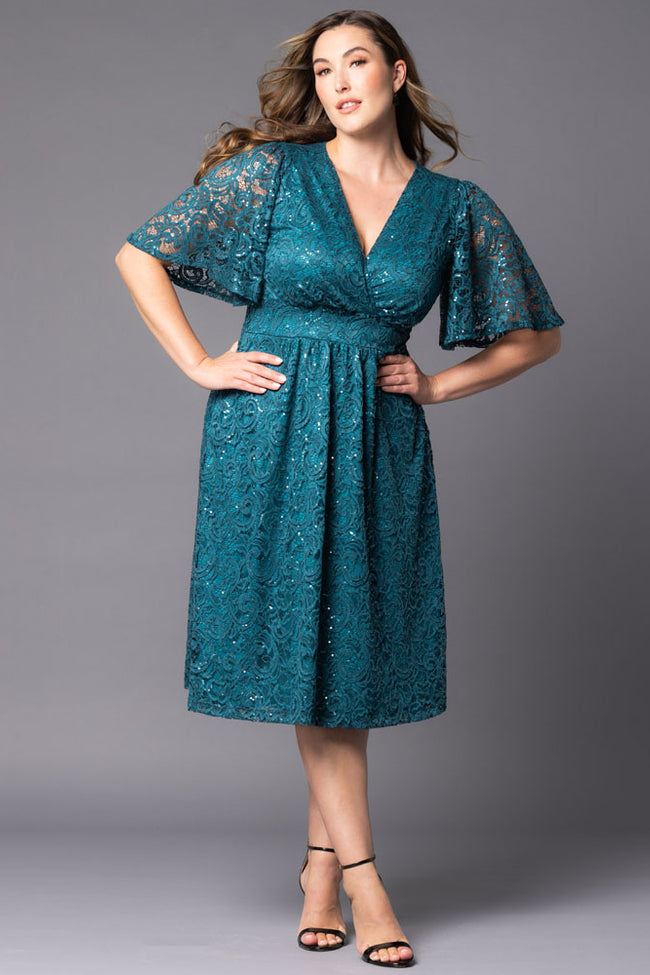 Plus Size Dresses A Line Plus Size Lace Short Cocktail Dress Teal Topaz