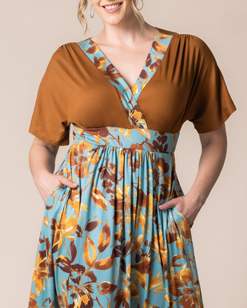 Plus Size Dresses Formal Cocktail Plus Size Tea Length Dress Kiyonna 13241308 Golden Oasis