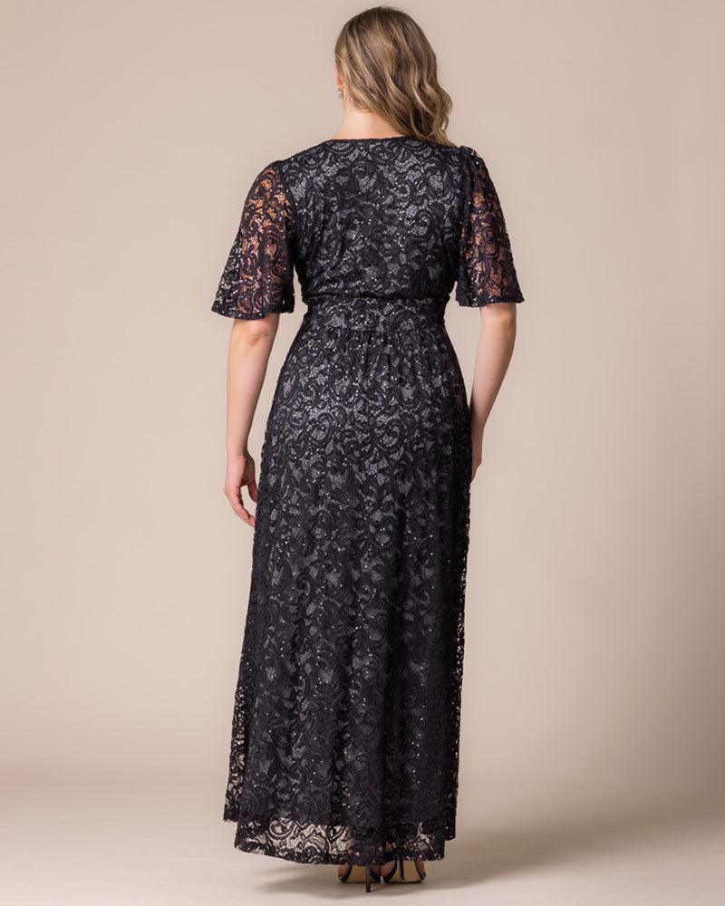 Plus Size Dresses Sequin Lace Long Formal Plus Size Dress Kiyona 13242507 Storm Grey