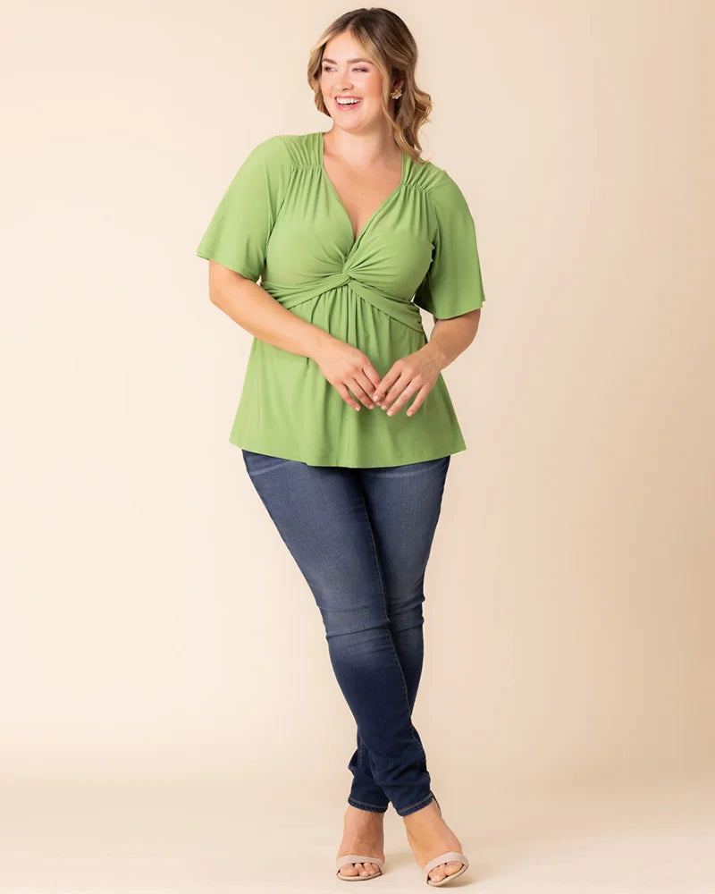 Top Formal Evening Top Green Apple
