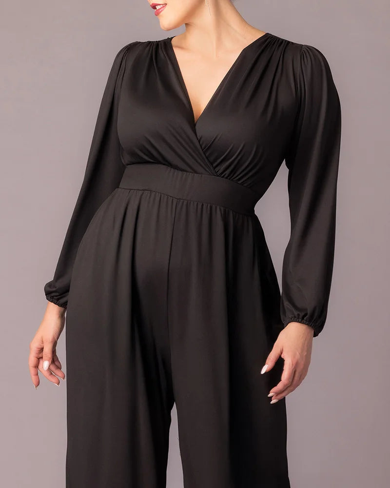 Jumpsuit Long Sleeve Formal Plus Size Jumpsuit Kiyona 37250701 Black Noir