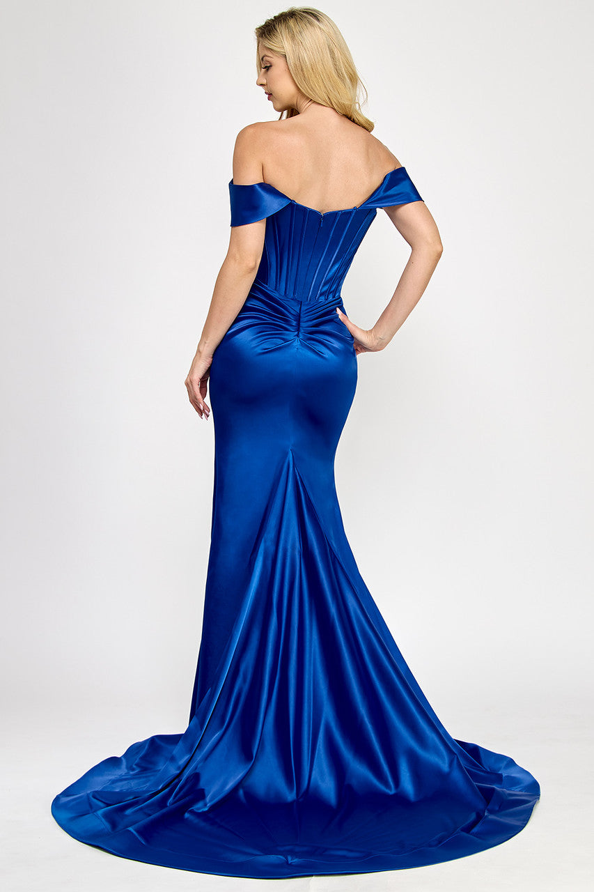Prom Dresses Fitted Long Formal Corset Prom Dress Lenovia 8359 Royal Blue
