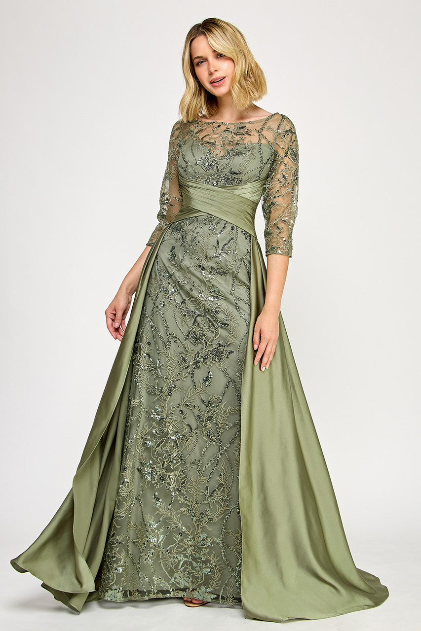 Mother of the Bride Dresses A Line Formal Long A Line Mother of the Bride Dress Lenovia 8355 Sage