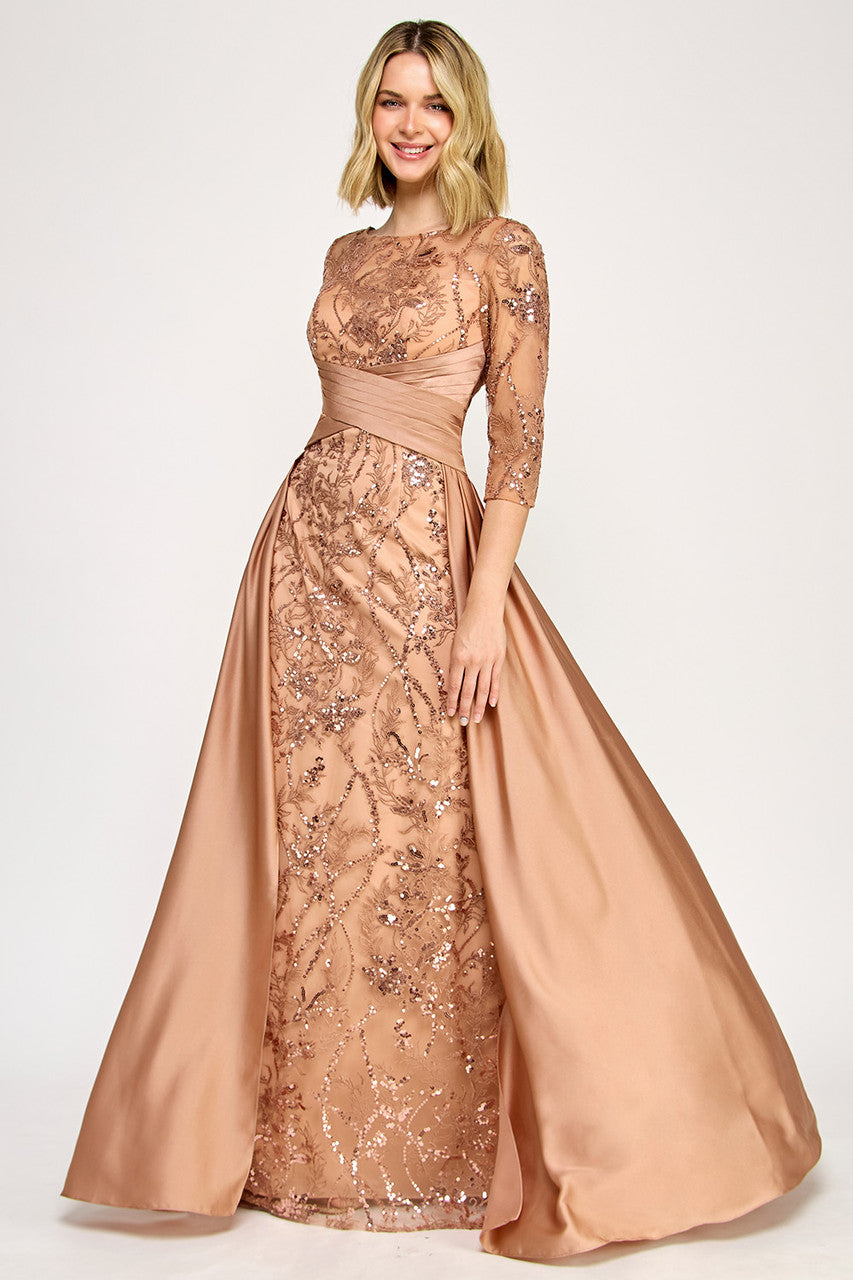 Mother of the Bride Dresses A Line Formal Long A Line Mother of the Bride Dress Lenovia 8355 Champagne