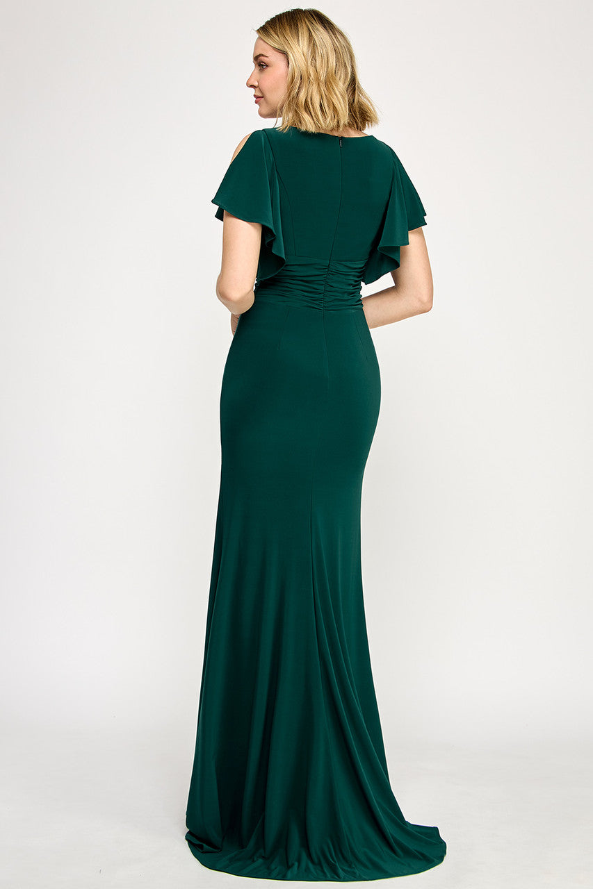 Mother of the Bride Dresses Formal Long Ruffle Mother of the Bride Dress Lenovia 8376 Hunter Green