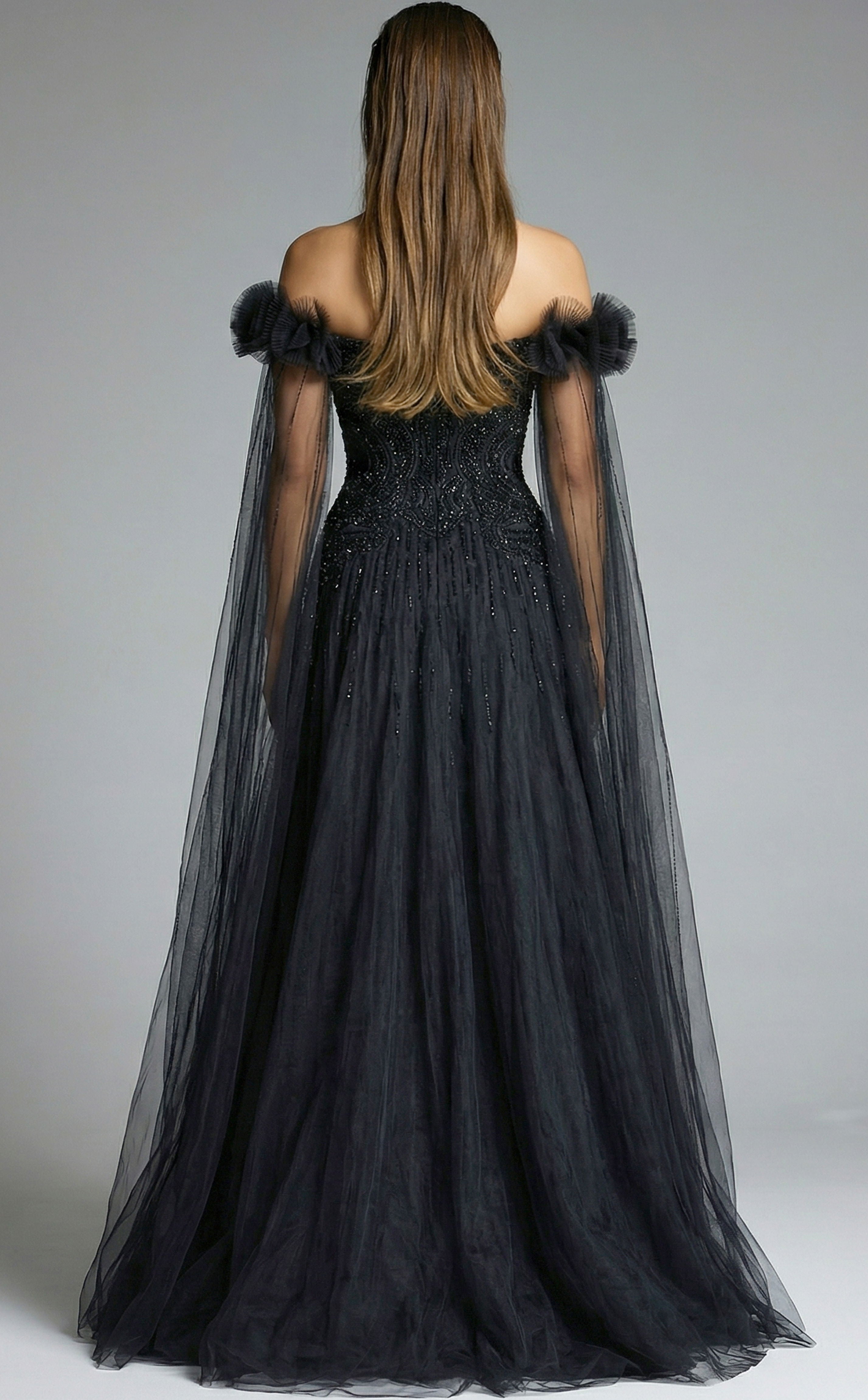 Formal Dresses Long Prom Ball Gown Beaded Corset Formal Dress Jovani 61002 Black
