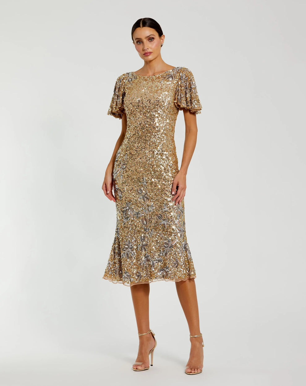 Jewel Midi Sequin Evening Sheath Mac Duggal 6118