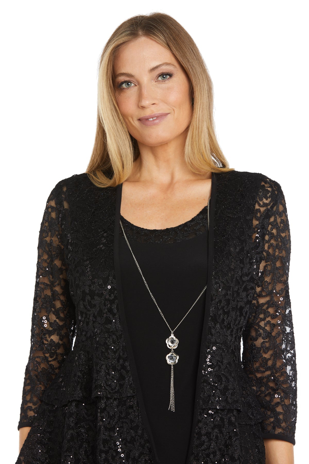 Mother of the Bride Dresses Short Lace Sequin Jacket Mother of the Bride Plus Size Dress Black