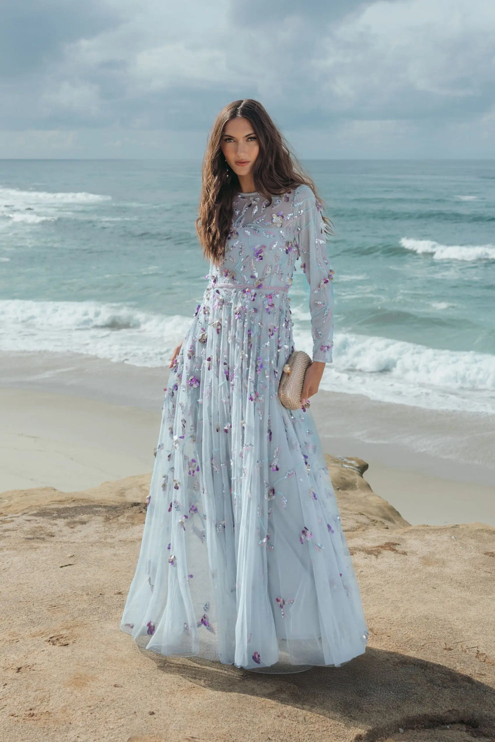Illusion Floor-Length Tulle Occasion A-Line Mac Duggal 996183P