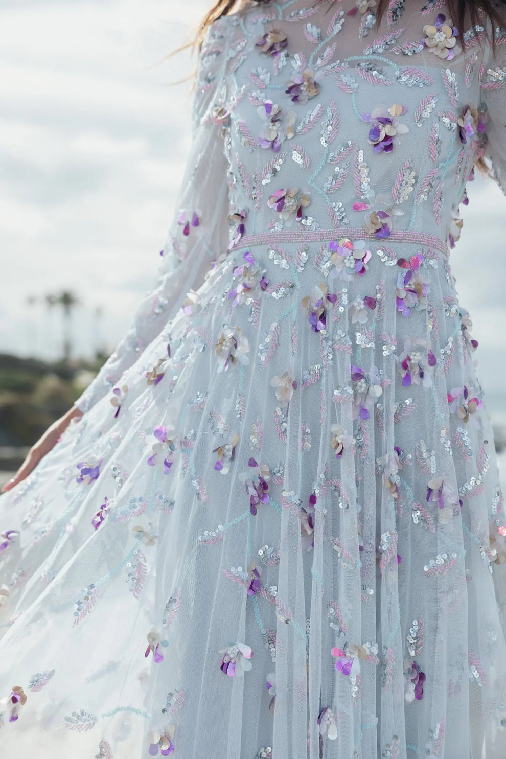 Illusion Floor-Length Tulle Occasion A-Line Mac Duggal 996183P